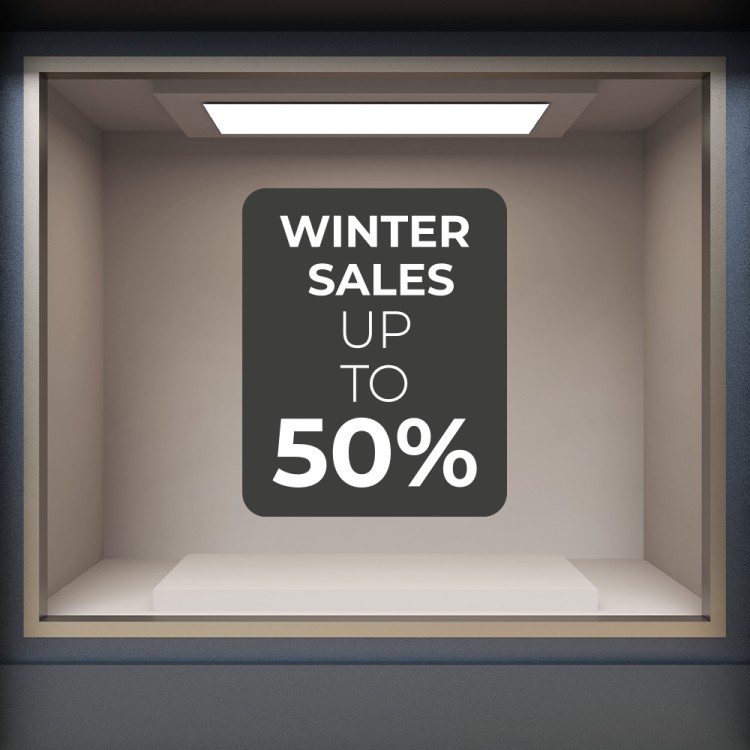 Αυτοκόλλητο Βιτρίνας Up to 50% black-white